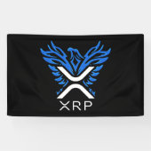Cryptowährung XRP-Krypto-Logo Blue Rising Phoenix Banner (Horizontal)