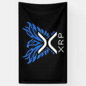 Cryptowährung XRP-Krypto-Logo Blue Rising Phoenix Banner (Vertikal)