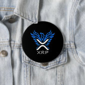 Cryptowährung XRP-Krypto-Logo Blue Rising Phoenix Button (Beispiel)