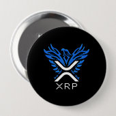 Cryptowährung XRP-Krypto-Logo Blue Rising Phoenix Button (Vorne & Hinten)