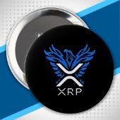 Cryptowährung XRP-Krypto-Logo Blue Rising Phoenix Button