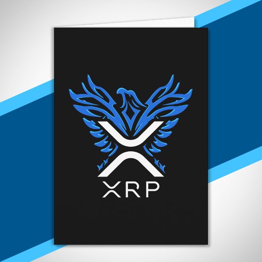 Cryptowährung XRP-Krypto-Logo Blue Rising Phoenix Karte