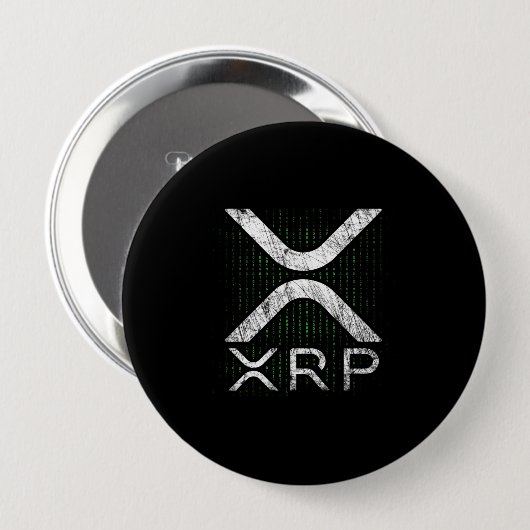 Cryptowährungs-Binärkode XRP Hodlers Crypto Meme Button (Vorne & Hinten)