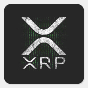 Cryptowährungs-Binärkode XRP Hodlers Crypto Meme Quadratischer Aufkleber