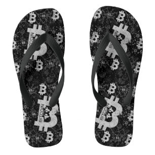 Cryptowährungs Black Money Design Badesandalen