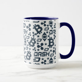 Cryptowährungs Blue Money Muster Tasse