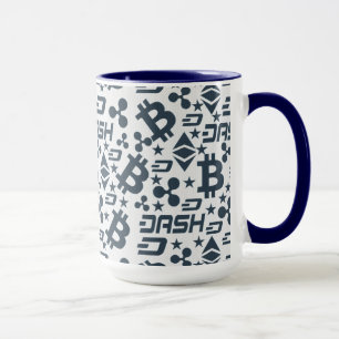 Cryptowährungs Blue Money Muster Tasse