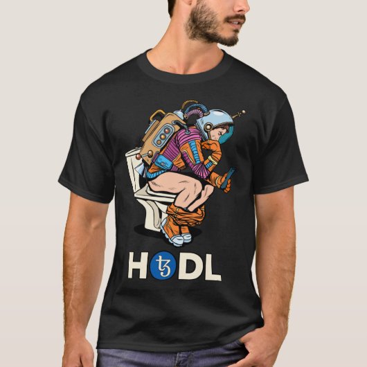 Cryptowährungs-Talk Tezos HODL XTZ Space Man on to T-Shirt (Vorderseite)