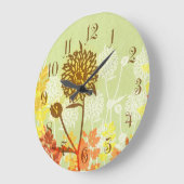 Crysanthemum Graphic Große Wanduhr (Winkel)