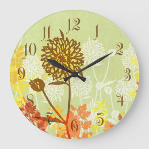 Crysanthemum Graphic Große Wanduhr