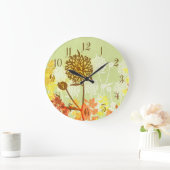 Crysanthemum Graphic Große Wanduhr (Zuhause)