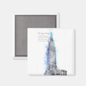 CryslerBuilding Watercolor Magnet (Vorderseite/Rückseite)