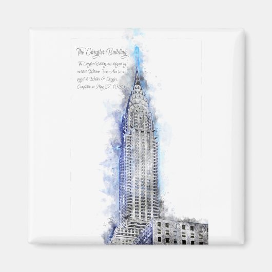 CryslerBuilding Watercolor Magnet (Vorne)
