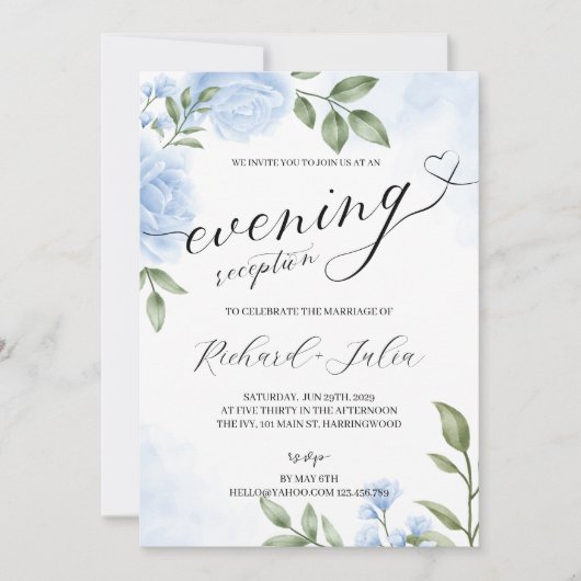 CRYSTAL Abend Wedding Reception Party Einladung (Vorderseite)