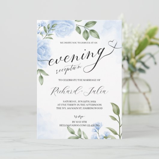 CRYSTAL Abend Wedding Reception Party Einladung (Stehend Vorderseite)