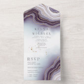 Crystal Agate Wedding Amethyst ID825 All In One Einladung (Innen Boden)