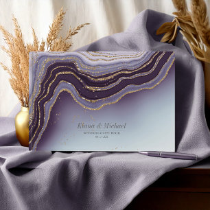 Crystal Agate Wedding Amethyst ID825 Gästebuch