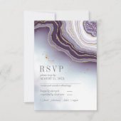 Crystal Agate Wedding Amethyst ID825 RSVP Card Karte (Vorderseite)