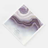 Crystal Agate Wedding Amethyst ID825 Serviette (Ecke)