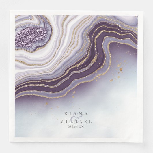 Crystal Agate Wedding Amethyst ID825 Serviette (Vorderseite)