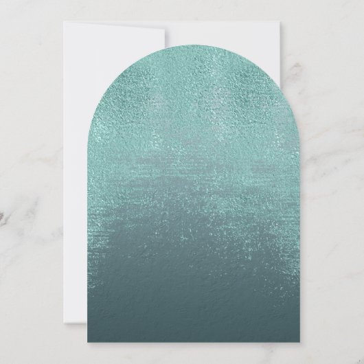 Crystal Agate Wedding Aquamarin Arch ID825 Einladung (Rückseite)