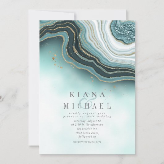 Crystal Agate Wedding Aquamarin ID825 (Vorderseite)