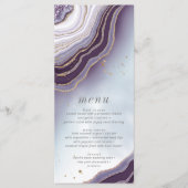 Crystal Agate Wedding Menu V2 Amethyst ID825 Menükarte (Vorderseite)