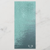 Crystal Agate Wedding Menu V2 Aquamarin ID825 Menükarte (Rückseite)