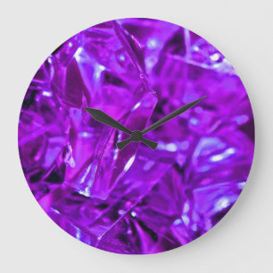 Crystal Amethyst Lila Gemstone Große Wanduhr