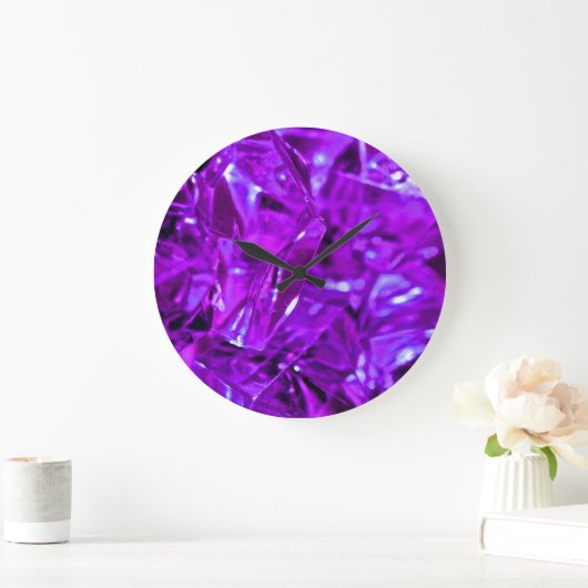 Crystal Amethyst Lila Gemstone Große Wanduhr (Zuhause)