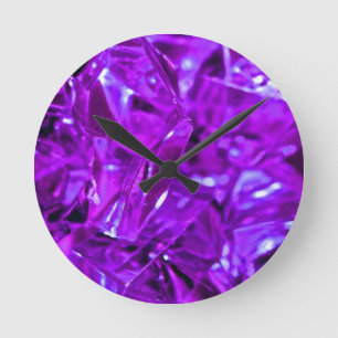 Crystal Amethyst Lila Gemstone Runde Wanduhr