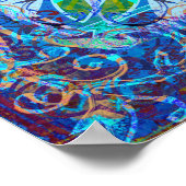 Crystal and Ice Celtic Tribal Mandala Poster (Ecke)