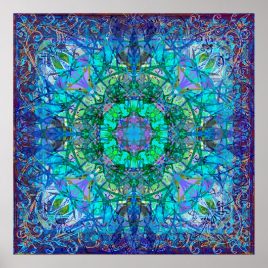 Crystal and Ice Celtic Tribal Mandala Poster (Vorne)