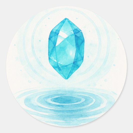 Crystal and Water Sticker – Peaceful Energy Aesthe (Vorderseite)