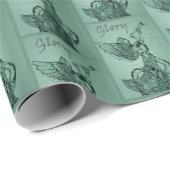 Crystal Angel auf grünem Glory Wrapping Paper Geschenkpapier (Rolleneckpunkt)