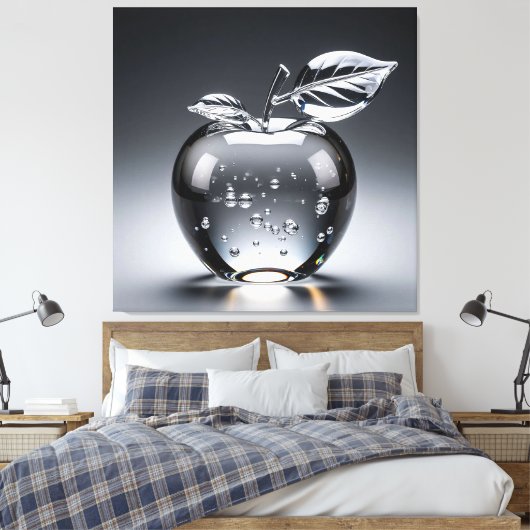 Crystal Apple Figurine mit klarem Design Leinwanddruck (Insitu (Schlafzimmer))