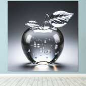 Crystal Apple Figurine mit klarem Design Leinwanddruck (Insitu (Holzboden))