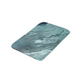 Crystal Aquamarin Agate | Dark Aqua Marble Stone Badematte (Schrägansicht)