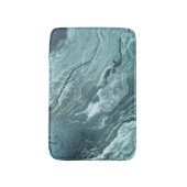 Crystal Aquamarin Agate | Dark Aqua Marble Stone Badematte (Vorderseite Vertikal)