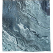 Crystal Aquamarin Agate | Dark Aqua Marble Stone Duschvorhang (Vorderseite)