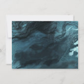 Crystal Aquamarin Agate | Dark Aqua Marble Stone Einladung (Rückseite)