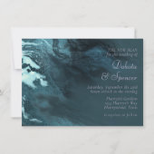 Crystal Aquamarin Agate | Dark Aqua Marble Stone Einladung (Vorderseite)