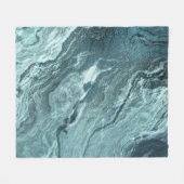 Crystal Aquamarin Agate | Dark Aqua Marble Stone Fleecedecke (Vorderseite (Horizontal))