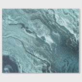 Crystal Aquamarin Agate | Dark Aqua Marble Stone Geschenkpapier (Flach)