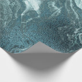 Crystal Aquamarin Agate | Dark Aqua Marble Stone Geschenkpapier (Ecke)