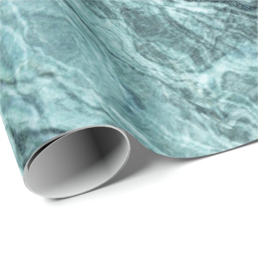 Crystal Aquamarin Agate | Dark Aqua Marble Stone Geschenkpapier (Rolleneckpunkt)