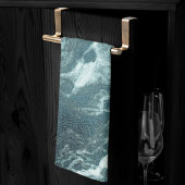 Crystal Aquamarin Agate | Dark Aqua Marble Stone Geschirrtuch