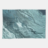 Crystal Aquamarin Agate | Dark Aqua Marble Stone Geschirrtuch (Horizontal)