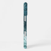Crystal Aquamarin Agate | Dark Aqua Marble Stone iPhone Hülle (Rechte Seite)