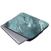 Crystal Aquamarin Agate | Dark Aqua Marble Stone Laptopschutzhülle (Vorne Knopf)